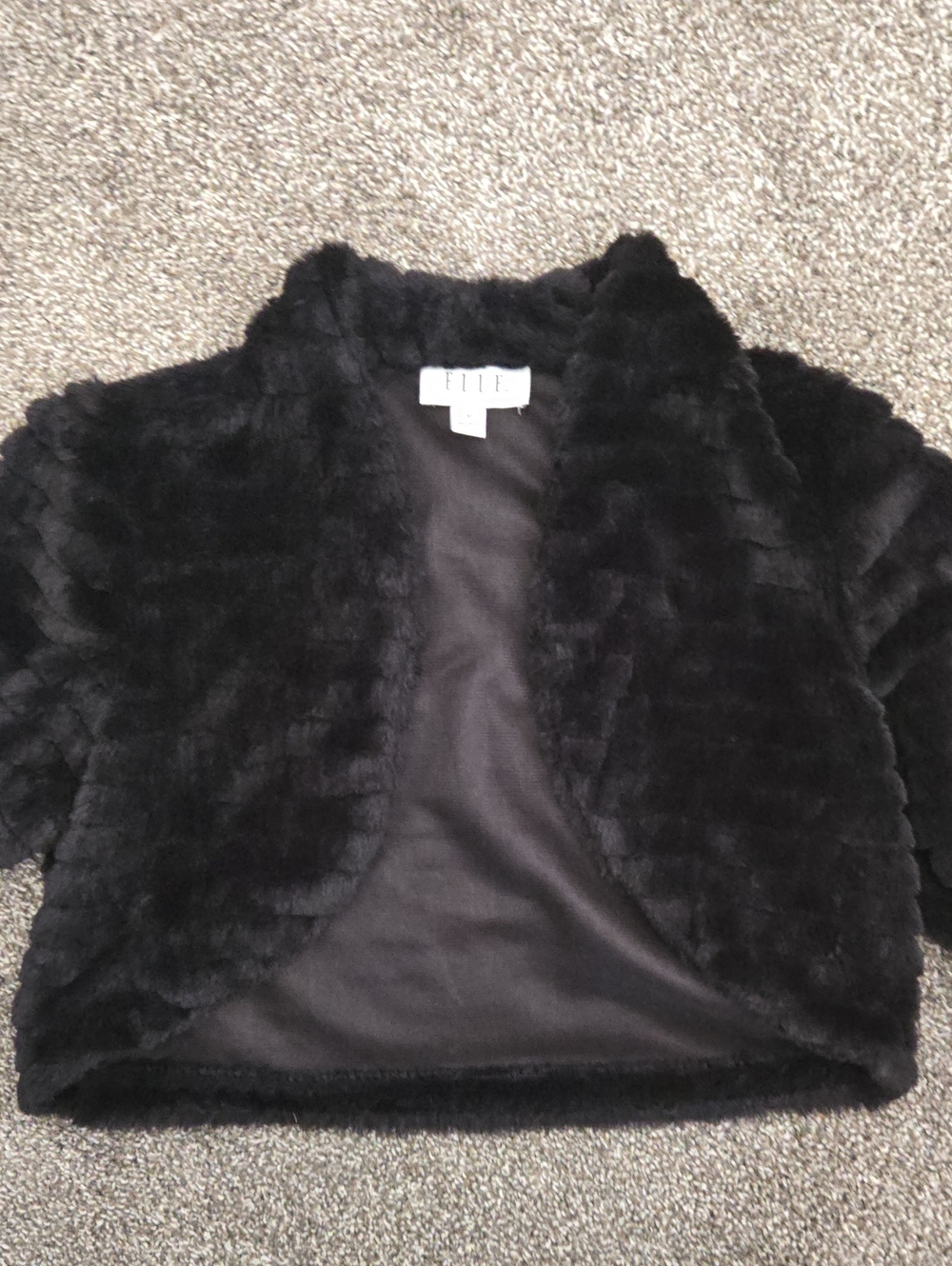 Elle Plush Black Faux Fur Medium Jacket